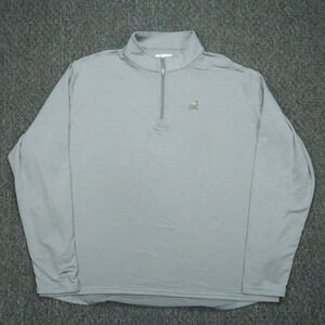 Peter Millar Pullover Mens XXL Gray Birchmont Melange Ribbed 1/4 Zip Bob O Link